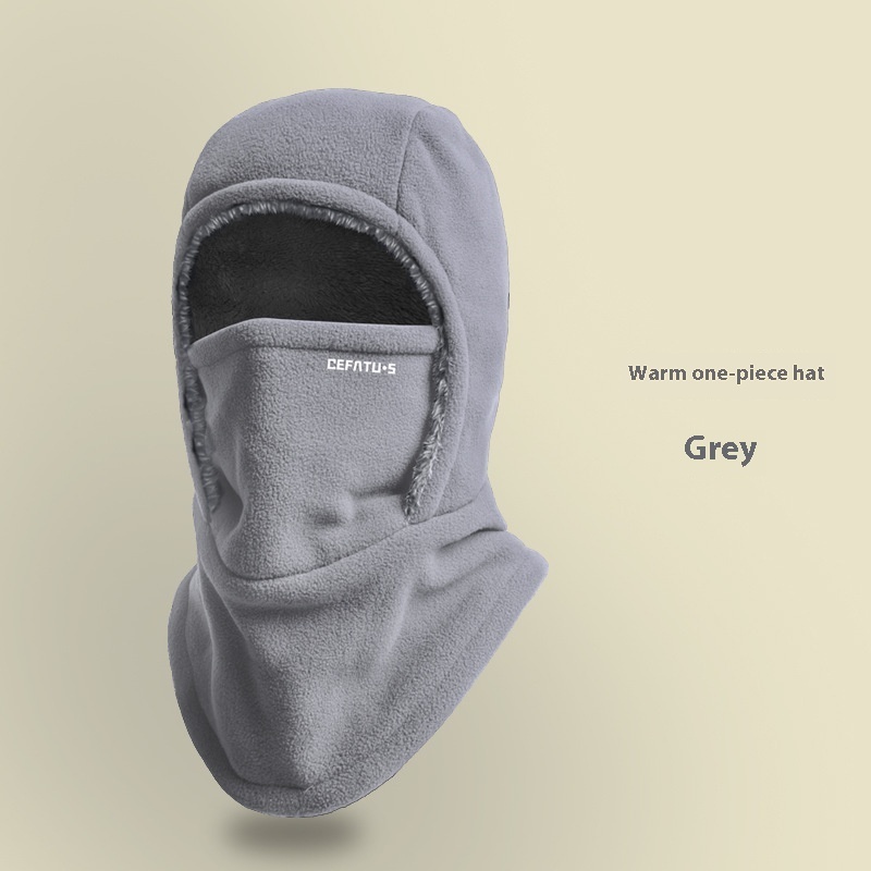 Winter Fleece Hooded Scarf Windproof Cold-proof Warm Face Mask Outdoor Thermal Head Cover Hat - Image 2