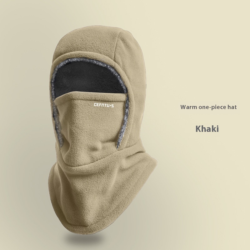 Winter Fleece Hooded Scarf Windproof Cold-proof Warm Face Mask Outdoor Thermal Head Cover Hat - Image 8